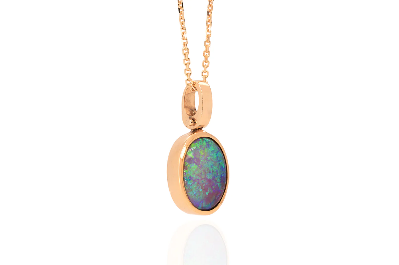 Tatiana — 18kt Yellow Gold 2.58 ct Crystal Opal Pendant - Image 2