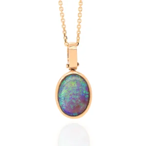 Tatiana — 18kt Yellow Gold 2.58 ct Crystal Opal Pendant