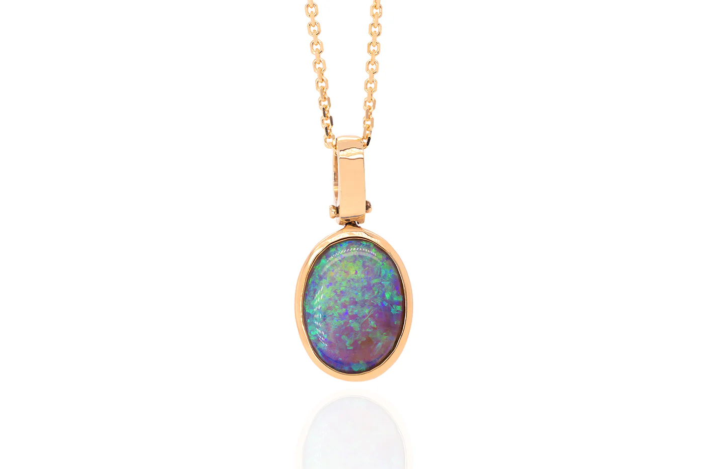 Tatiana — 18kt Yellow Gold 2.58 ct Crystal Opal Pendant